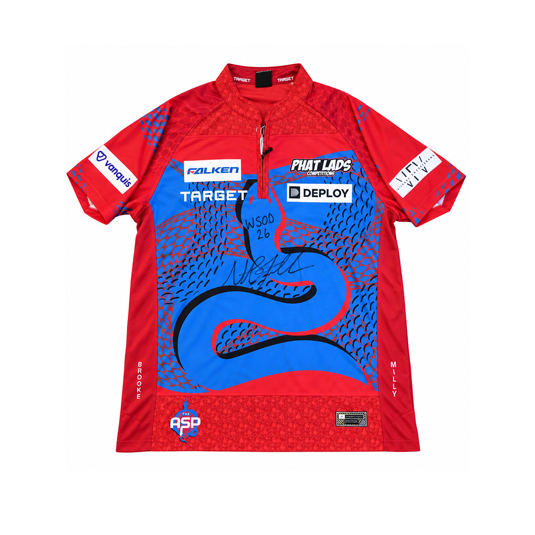 Nathan Aspinall – Signed World Series of Darts Finals Match-Worn Shirt vs Luke Littler