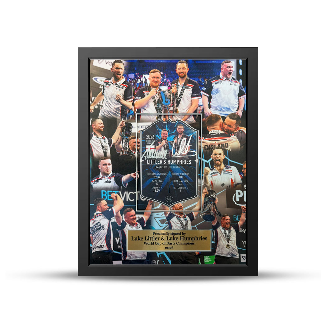 Luke Littler & Luke Humphries Signed World Cup Ultimate Card Montage