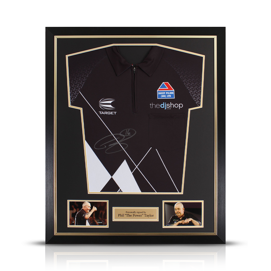 Phil Taylor Signed Framed Black Shirt