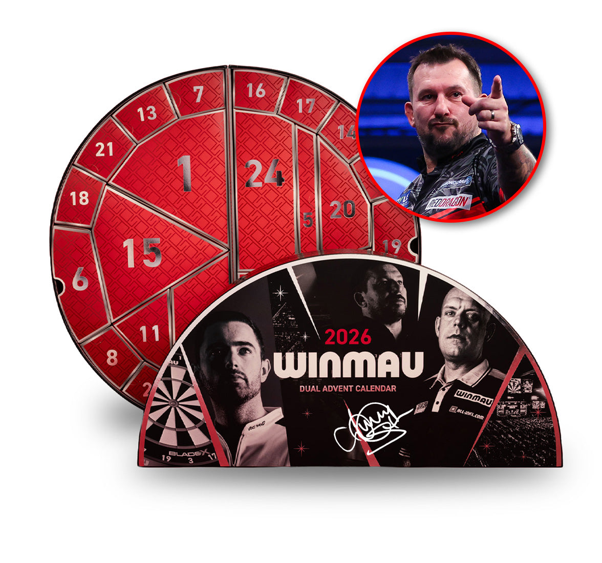 Winmau x Red Dragon Dual Advent Calendar Signed By Jonny Clayton