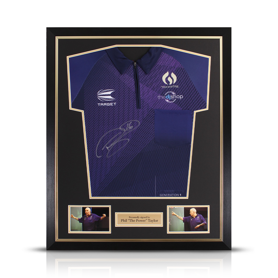 Phil Taylor Signed Framed Purple Shirt