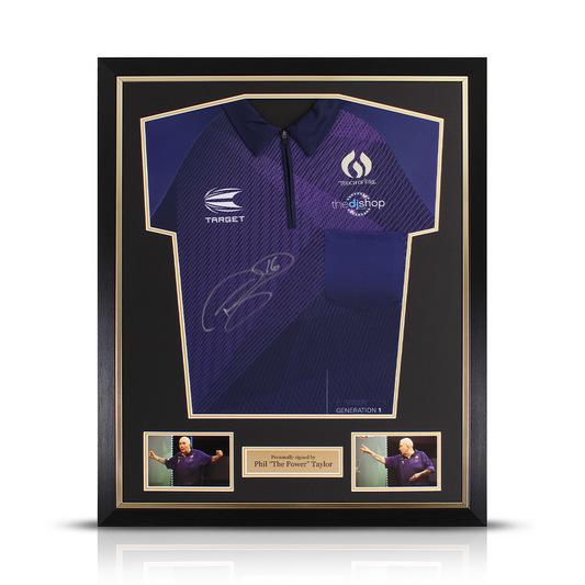 Phil Taylor Signed Framed Purple Shirt