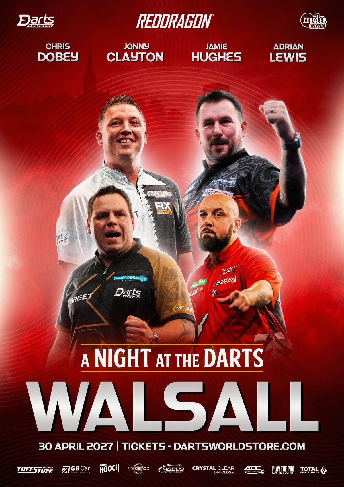 Sun Club A Night at the Darts Walsall - 30th April 2027 - Two Tickets