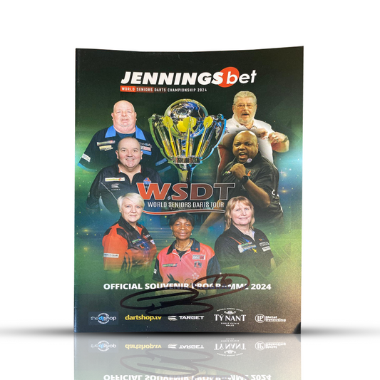 World Seniors Darts Championship 2025 programme signed by Phil Taylor
